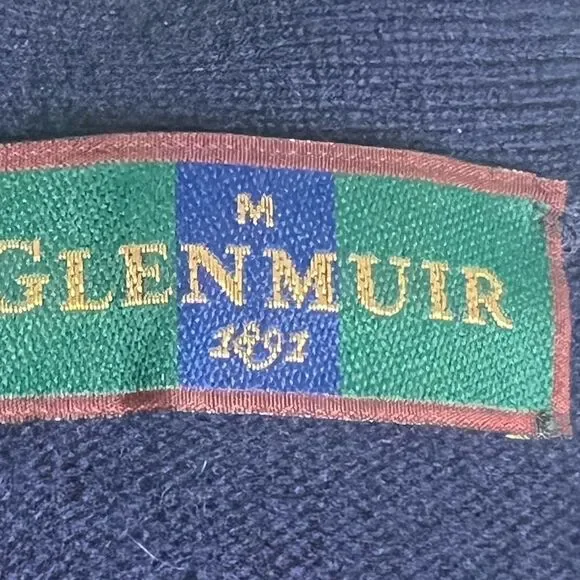 Glenmuir Pure Wool Vintage Blue Men’s Vest Button Down Size M Embroidered Logo - Picture 6 of 11